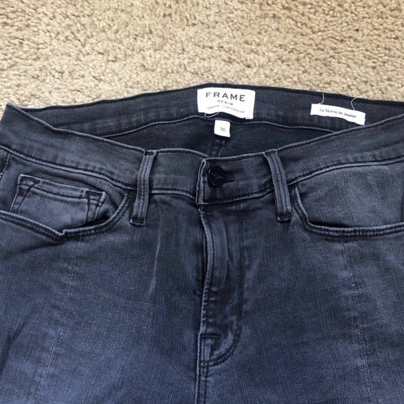 Frame Denim - Le Skinny de Jeanne Slit-Hem Jeans in Drover size 30 - Picture 2 of 4